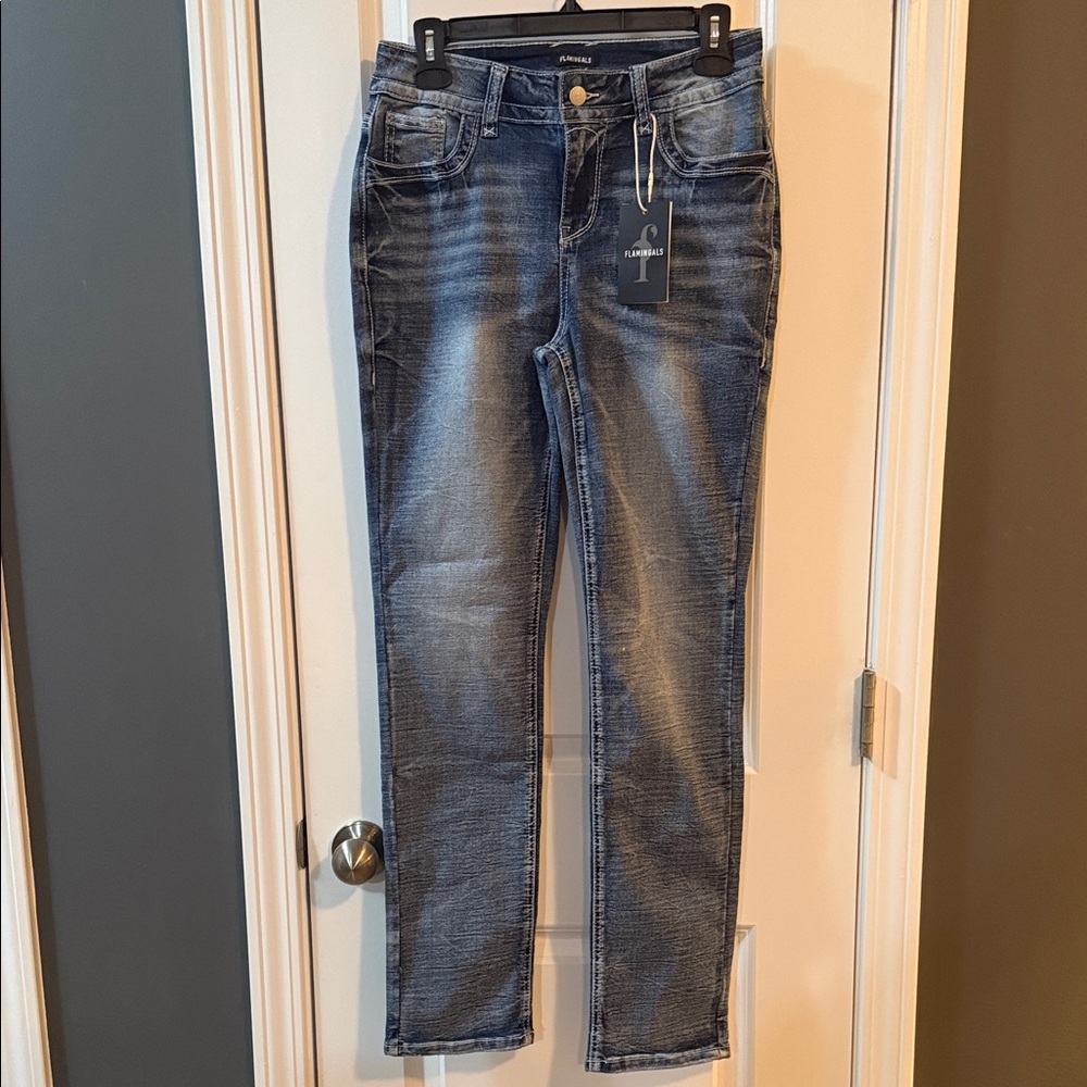 Flamingals Dark Blue Faded Skinny Jeans